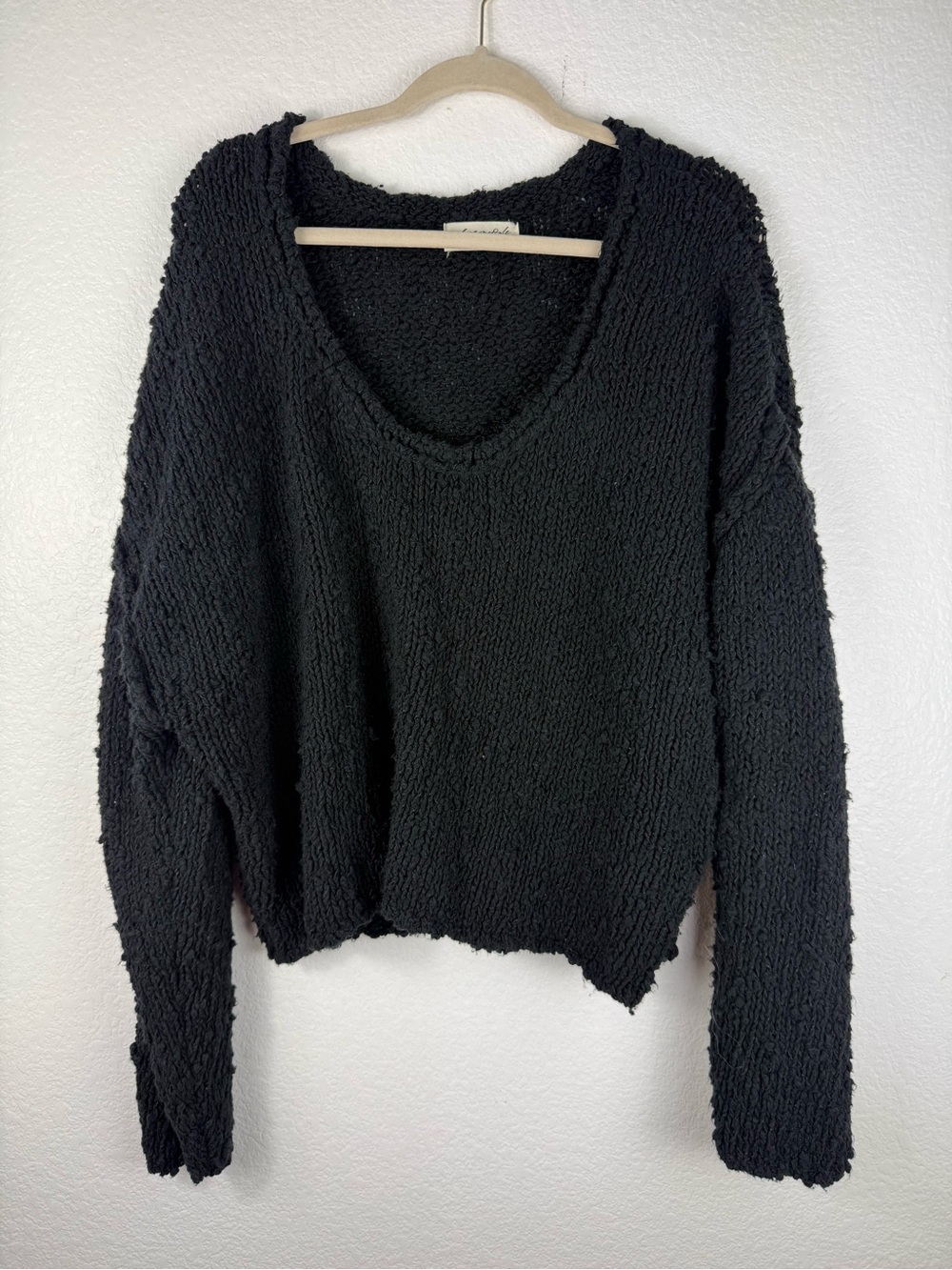 Free people black knit sweater size XL
